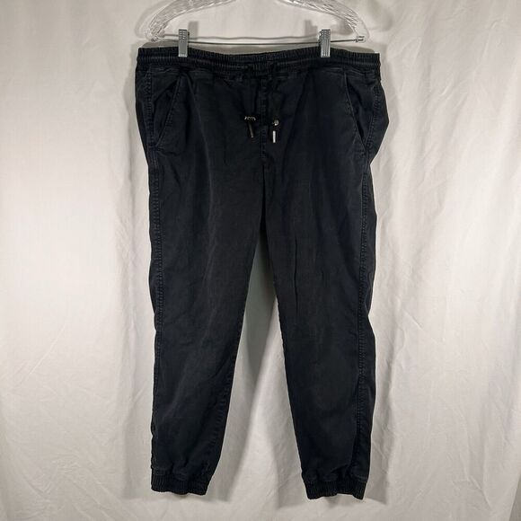Zara Joggers Women's XL Solid Black Pull On Drawstring Pockets Elastic Waist - Picture 1 of 7